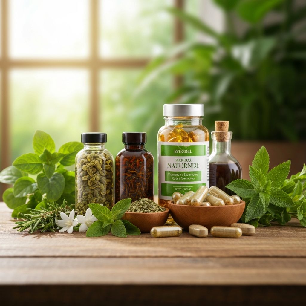 Natural lifestyle supplements concept